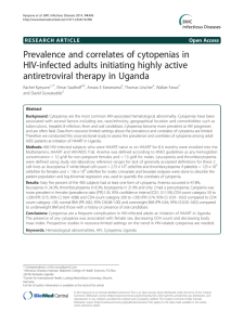 Prevalence and correlates of cytopenias in HIV-infected adults initiating highly active