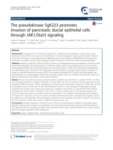 The pseudokinase SgK223 promotes invasion of pancreatic ductal epithelial cells