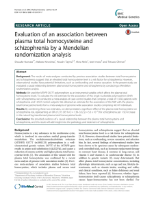 Evaluation of an association between plasma total homocysteine and randomization analysis