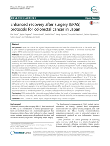 Enhanced recovery after surgery (ERAS) protocols for colorectal cancer in Japan