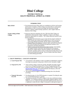 Diné College ___________________________________________________________ INSTRUCTIONS for GRANT PROPOSAL APPROVAL FORM