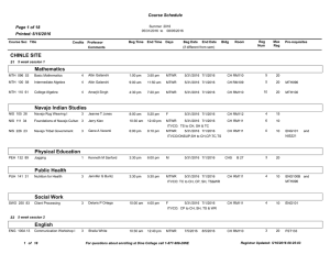 Course Schedule Page 1 of 18 5/16/2016 Printed: