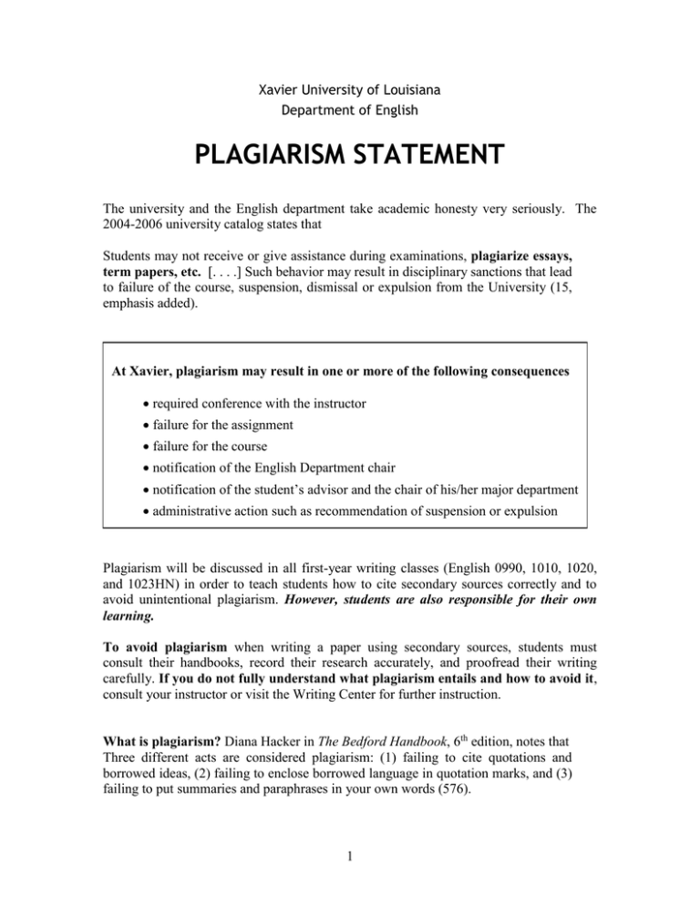 plagiarism assignment high school