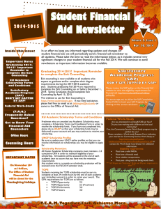 Student Financial Aid Newsletter