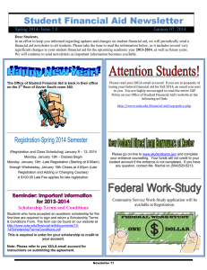 Student Financial Aid Newsletter