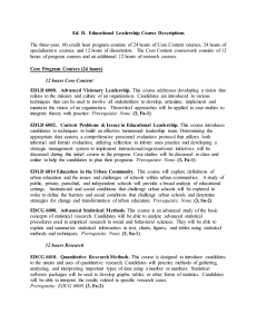 Ed. D.  Educational  Leadership Course Descriptions