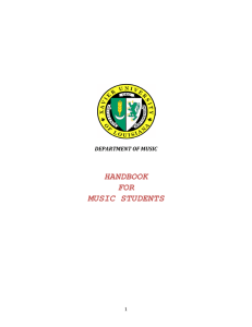 HANDBOOK FOR MUSIC STUDENTS