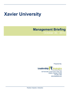 Xavier University Management Briefing