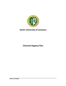 Xavier University of Louisiana  Chemical Hygiene Plan