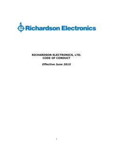 RICHARDSON ELECTRONICS, LTD. CODE OF CONDUCT Effective June 2015