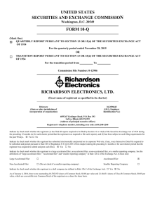 N UNITED STATES SECURITIES AND EXCHANGE COMMISSIO FORM 10-Q