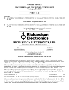 N UNITED STATES SECURITIES AND EXCHANGE COMMISSIO FORM 10-Q