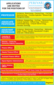 PROFESSOR APPLICATIONS ARE INVITED FOR THE POSITIONS OF