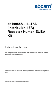 ab100558 – IL-17A (Interleukin-17A) Receptor Human ELISA Kit