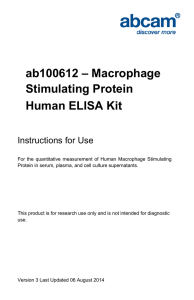 ab100612 – Macrophage Stimulating Protein Human ELISA Kit Instructions for Use