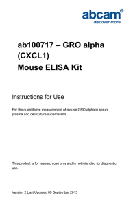 ab100717 – GRO alpha (CXCL1) Mouse ELISA Kit Instructions for Use