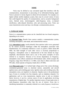 NOISE Noise may be defined as any unwanted signal that interferes... communication, measurement or processing of an information-bearing signal.