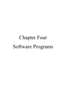 Chapter Four Software Programs