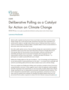 Deliberative Polling as a Catalyst for Action on Climate Change ESSAYS 8/21/14