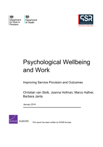 Psychological Wellbeing and Work