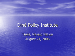 Diné Policy Institute Tsaile, Navajo Nation August 24, 2006
