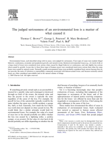 The judged seriousness of an environmental loss is a matter... what caused it ARTICLE IN PRESS Thomas C. Brown