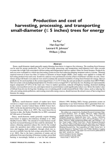 Production and cost of harvesting, processing, and transporting small-diameter (