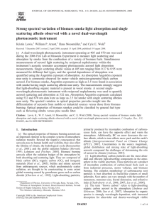 Strong spectral variation of biomass smoke light absorption and single