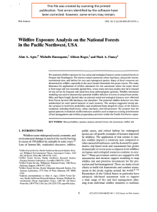 Wildfire Exposure Analysis on the National Forests Allison Reger,