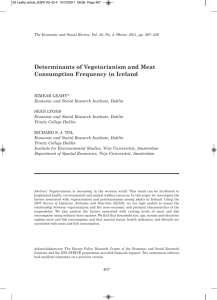 Determinants of Vegetarianism and Meat Consumption Frequency in Ireland