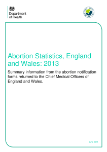 Abortion Statistics, England and Wales: 2013
