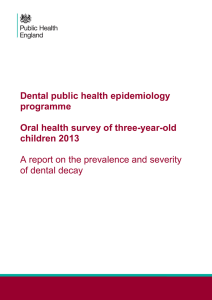 Dental public health epidemiology programme  Oral health survey of three-year-old