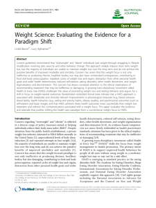 Weight Science: Evaluating the Evidence for a Paradigm Shift Open Access