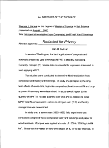 Theresa J. Nartea for the degree of Master of Science... Title: Nitrogen Mineralization from Composted and Fresh Yard Trimmings