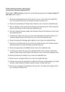 EN242 Arthurian Literature and its Legacy Assessed Essay Questions (spring) 2015-16
