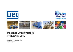Meetings with Investors 1 quarter, 2012 st