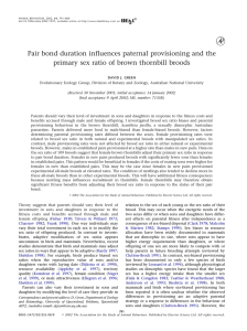 Pair bond duration influences paternal provisioning and the