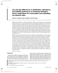 Sex and age differences in distribution, abundance,