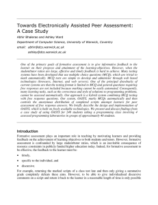 Towards Electronically Assisted Peer Assessment: A Case Study