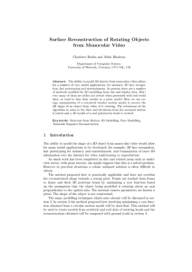 Surface Reconstruction of Rotating Objects from Monocular Video