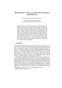 Block structure vs scope extrusion: between innocence and omniscience Andrzej S. Murawski