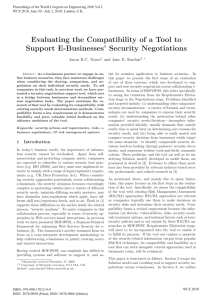 Evaluating the Compatibility of a Tool to Support E-Businesses’ Security Negotiations