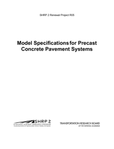 Model Specifications for Precast Concrete Pavement Systems