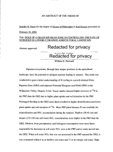 AN ABSTRACT OF THE THESIS OF