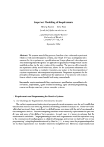 Empirical Modelling of Requirements