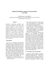 Empirical Modelling in support of constructionism: a case study
