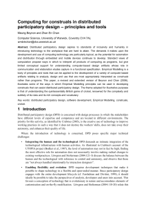 Computing for construals in distributed – principles and tools participatory design