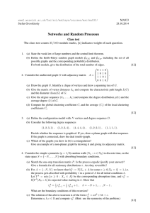 Networks and Random Processes Class test