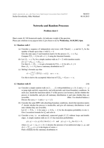 Networks and Random Processes Problem sheet 1