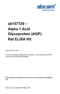 ab157729 – Alpha 1 Acid Glycoprotein (AGP) Rat ELISA Kit